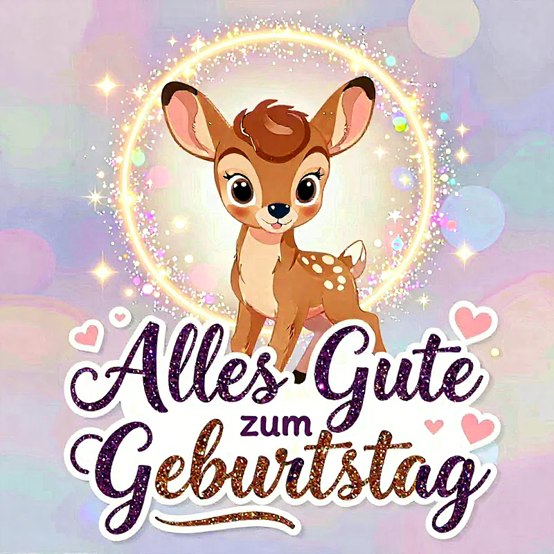 Zauberhafte Geburtstagsgrüße mit Rehkitz: Mögen Wünsche wahr werden!
