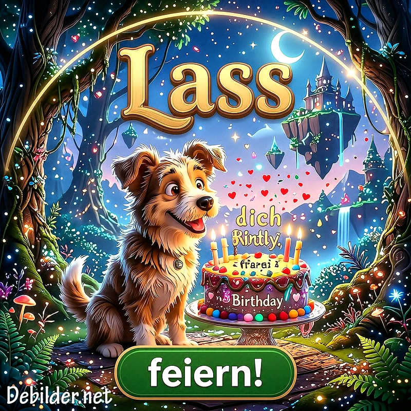 Herzliche Glückwünsche! Ein süßer Welpe bringt dir Freude zum Geburtstag