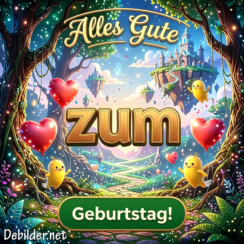 Magische Geburtstagsgrüße: Süße Feier im Wunderland für dich!
