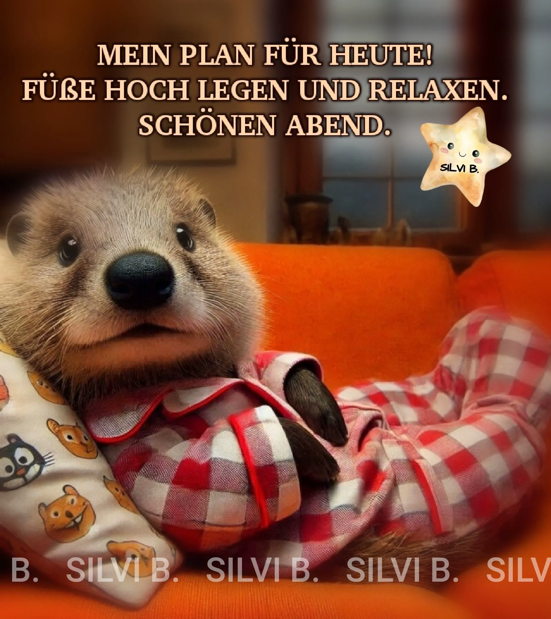 Ein süßer Otter mit Plan für einen schönen Abend