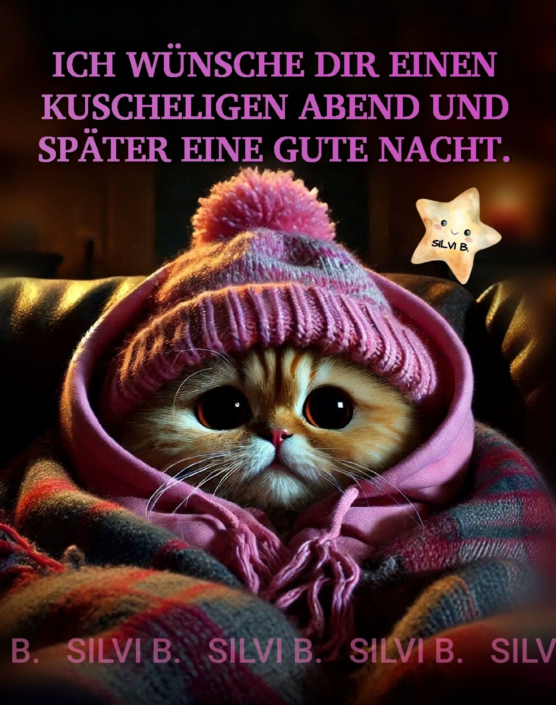 Kuscheligen Abend & gute Nacht: Dein Grußbild für entspannte Stunden