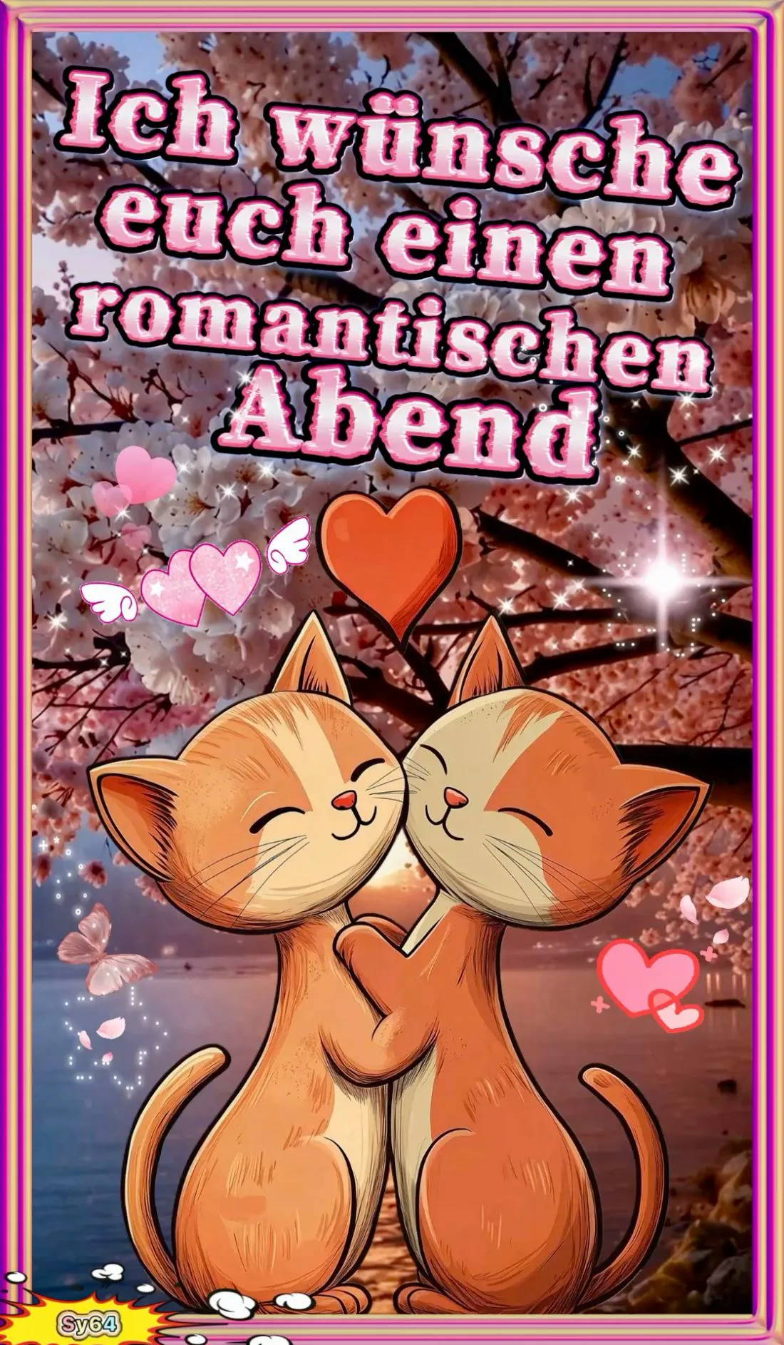 Romantischer Abend - Guten-Abend-Grußbild für WhatsApp