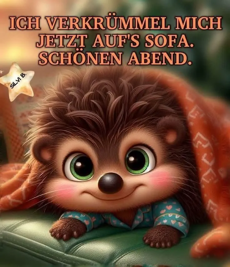 Ich verkrümel mich jetzt aufs Sofa. Schönen Abend – Dein Guten-Abend-Gruß!