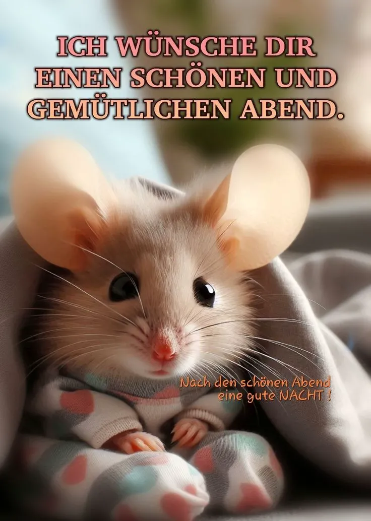 Guten Abend Wunsch - Schöner Abend mit Maus