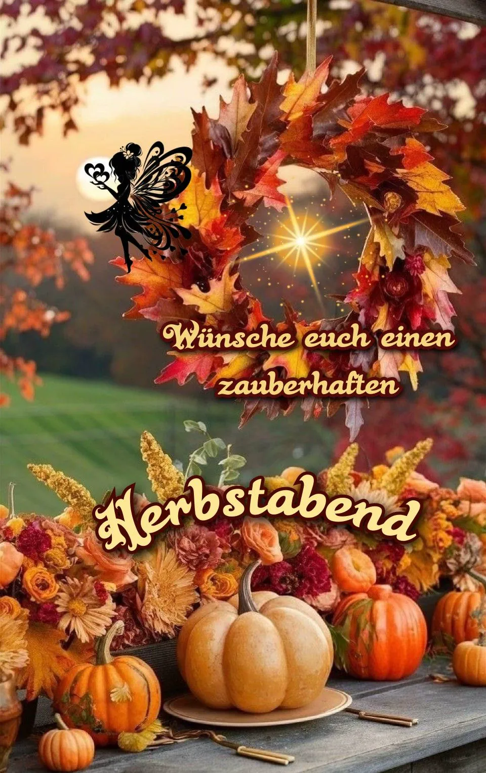 Herbstgrüße: Wünsche euch einen zauberhaften Abend