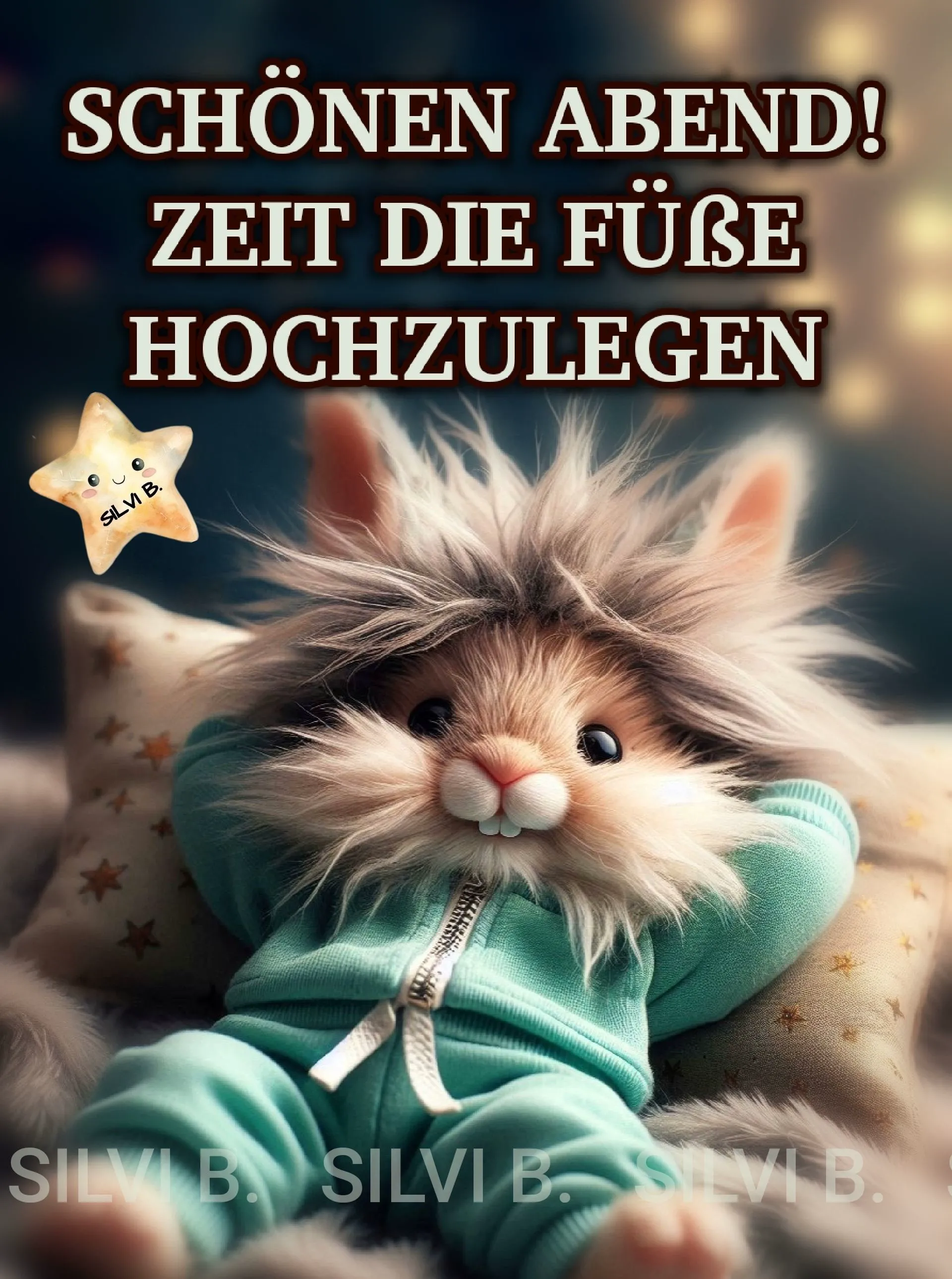 Schönen Abend! Zeit die Füße hochzulegen - Guten-Abend-Gruß
