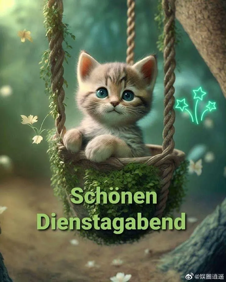 Schönen Dienstagabend: Süße Grüße mit Wünschen für einen entspannten Abend