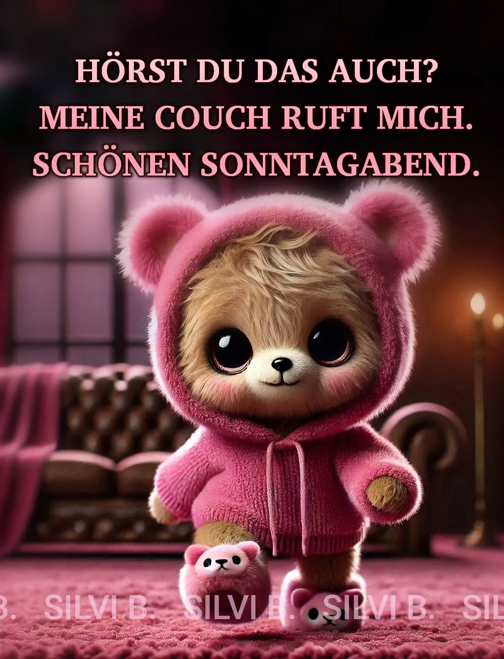 Hörst du das auch? Meine Couch ruft! – Schönen Sonntagabend wünschen