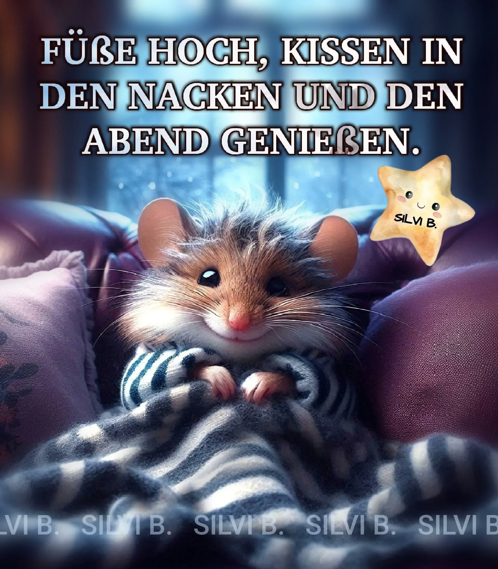 Ein gemütlicher Abend mit einem süßen Gruß - Füße hoch!