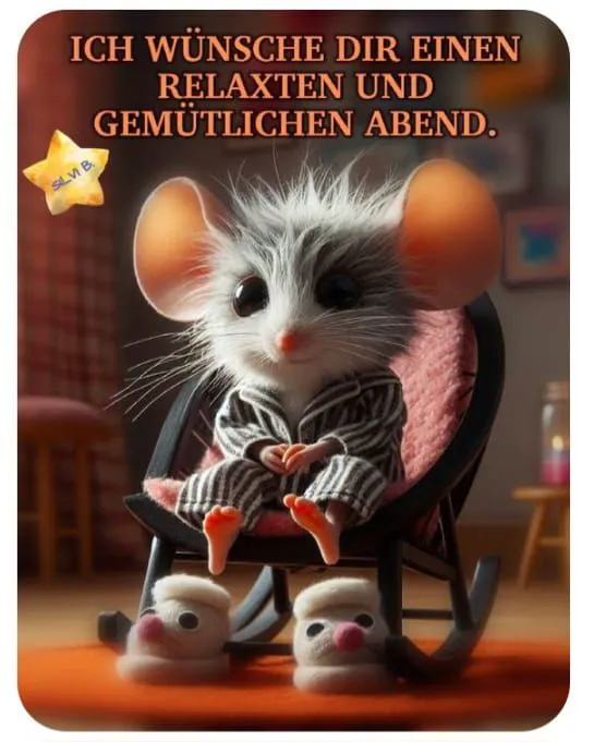 Relaxter und gemütlicher Abend – Dein süßes Guten-Abend-Grußbild
