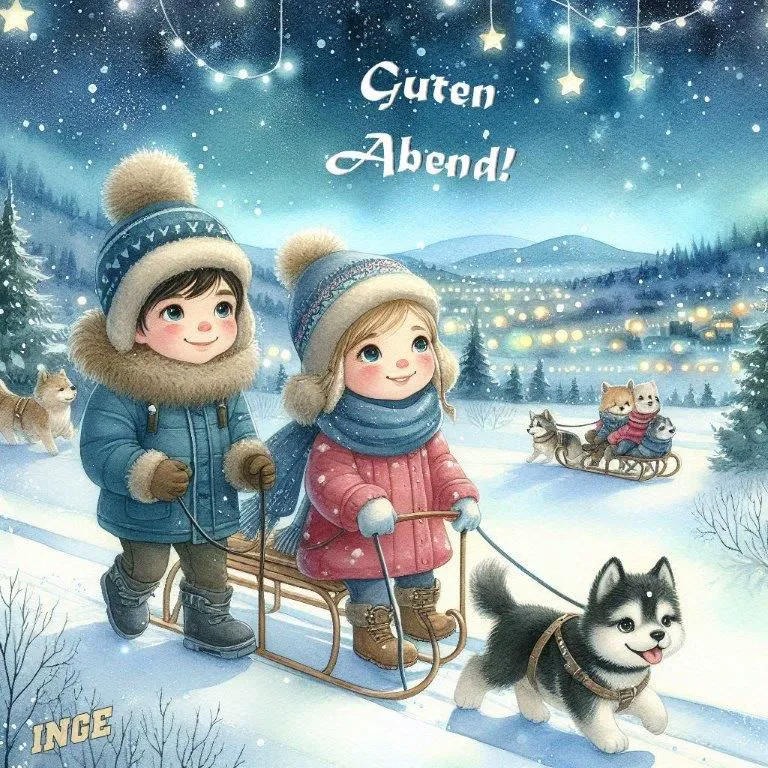 Guten Abend! Winterliche Wünsche für einen schönen, entspannten Abend