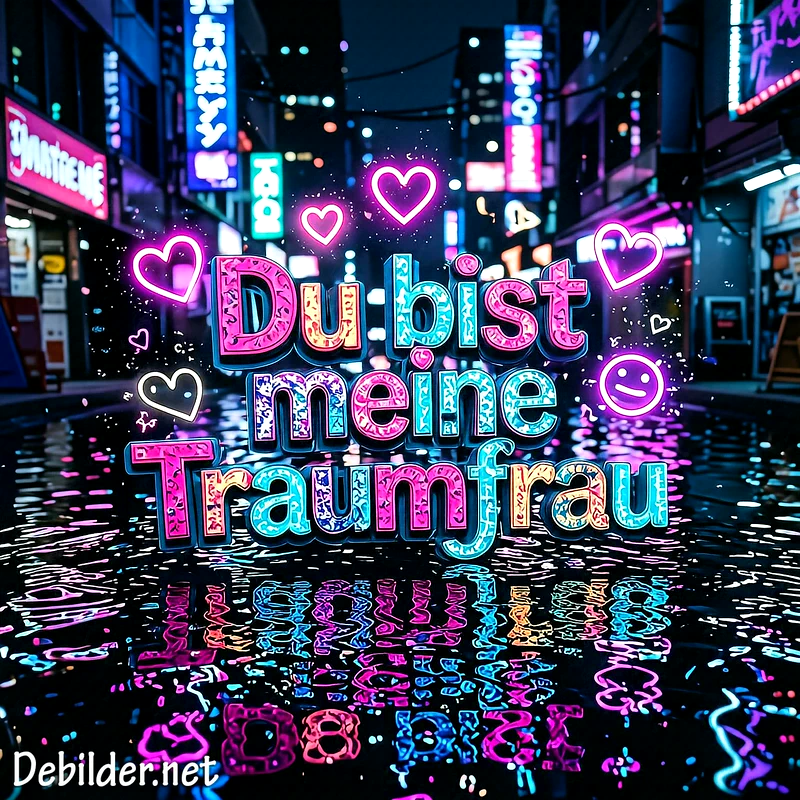 Du bist meine Traumfrau: Romantische Neon-Liebessprüche für Pinterest