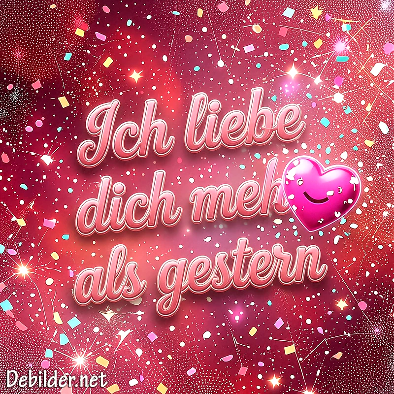 Ich liebe dich mehr als gestern - Romantische Bilder für Telegram