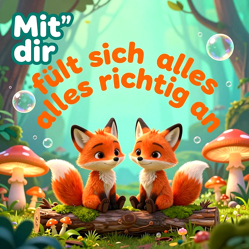 Liebessprüche mit süßen Füchsen für Snapchat Momente und mehr