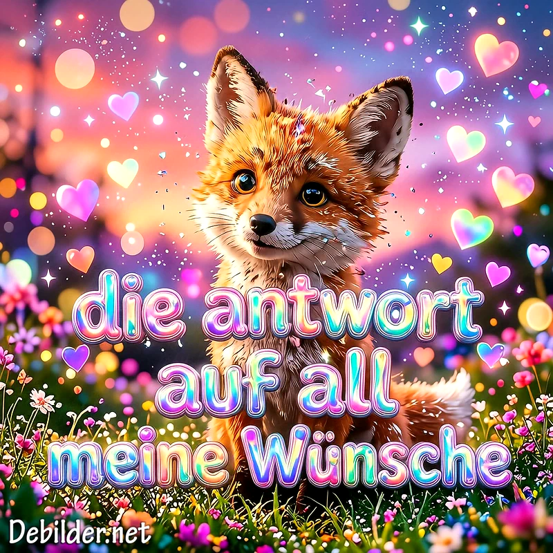 Niedliche Liebesbotschaft mit Fuchs für YouTube Status und liebevolle Grüße