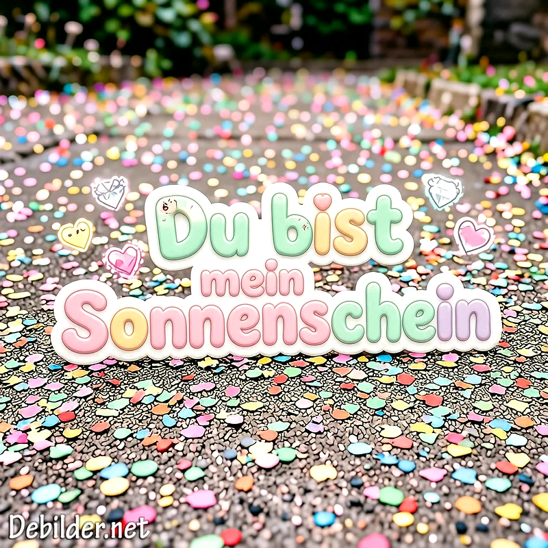 Süße Liebesgrüße voller Konfetti: Du bist mein Sonnenschein für Instagram