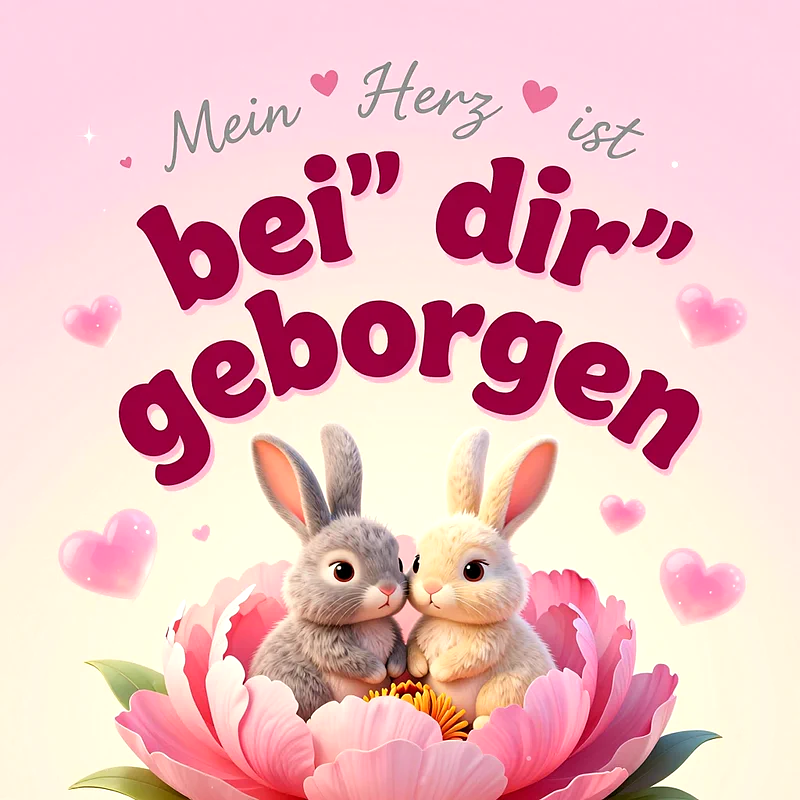 Zärtliche Liebesgrüße für WhatsApp: Mein Herz ist bei dir geborgen