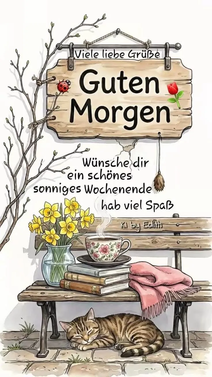 Ein sanfter Guten-Morgen-Gruß lädt zum Träumen ein: Schönes Wochenende!