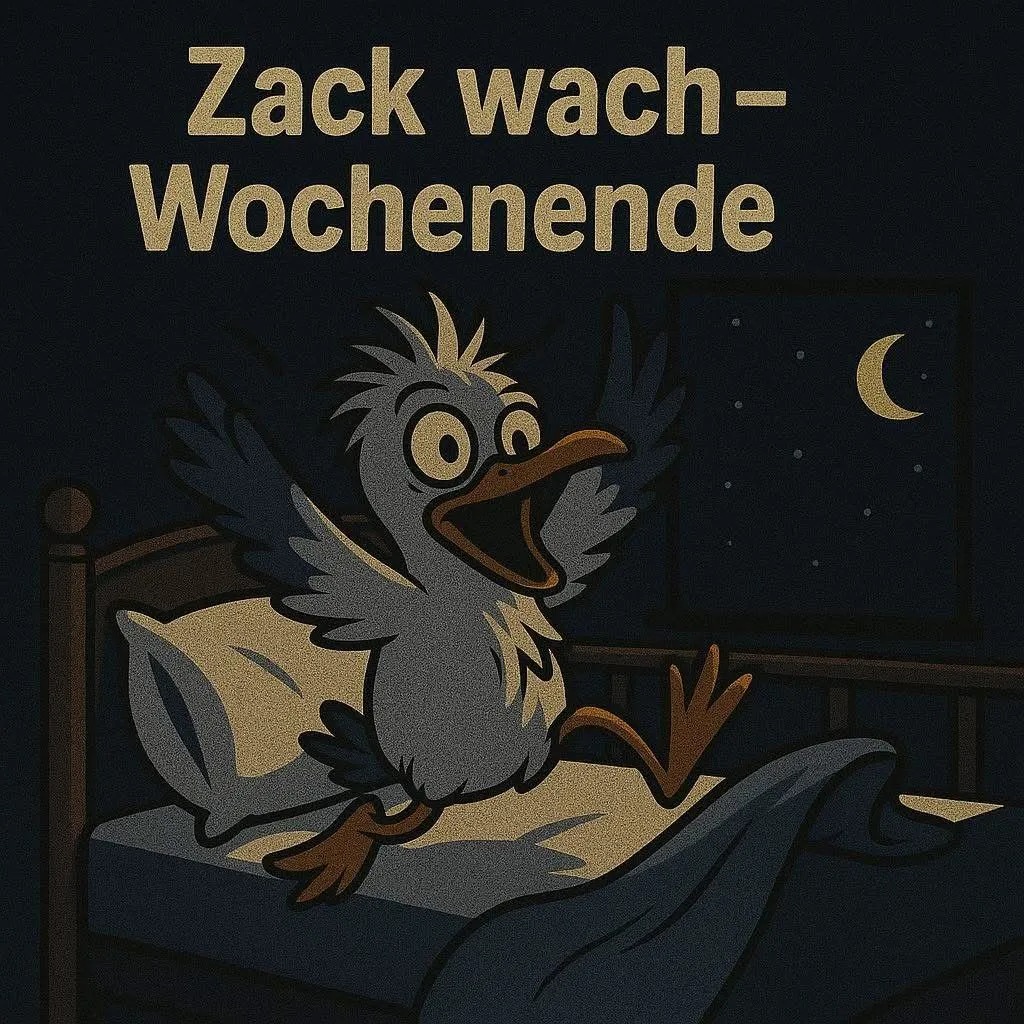 Lustiges Zack wach-Wochenende: Der perfekte Gruß für den Start ins freie Wochenende!