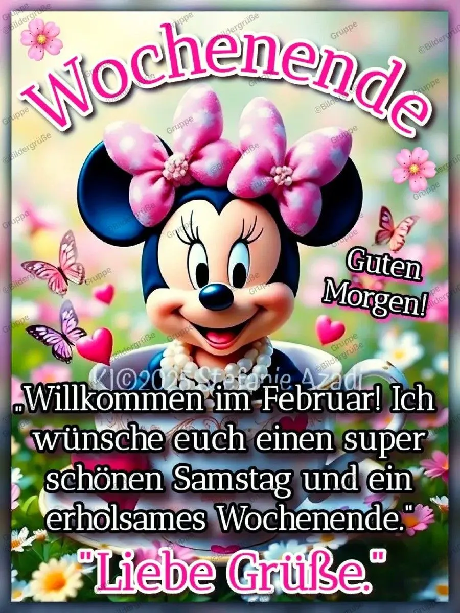Schönen Samstag und Wochenende - Minnie Maus Gruß
