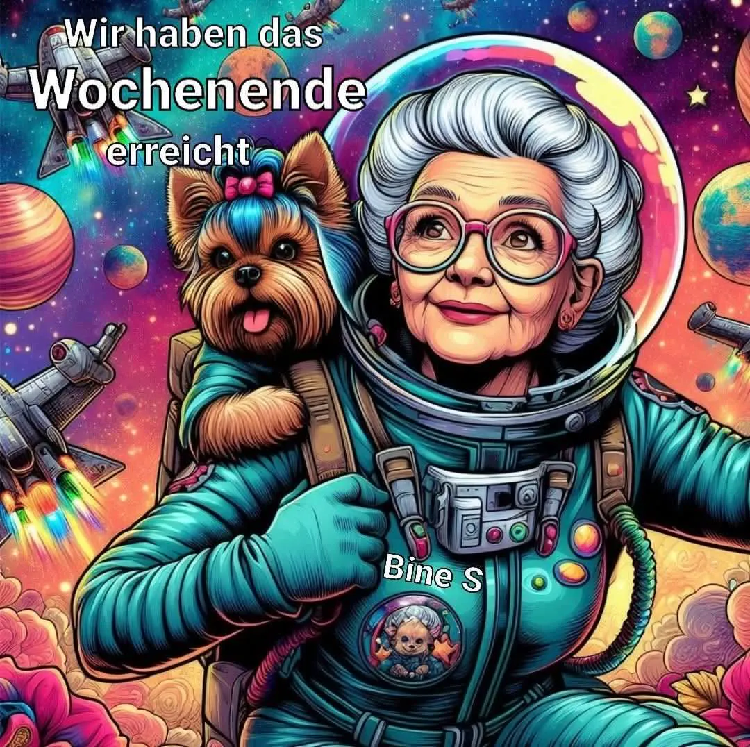 Schönes Wochenende: Galaktische Freude mit Oma und Yorkie!