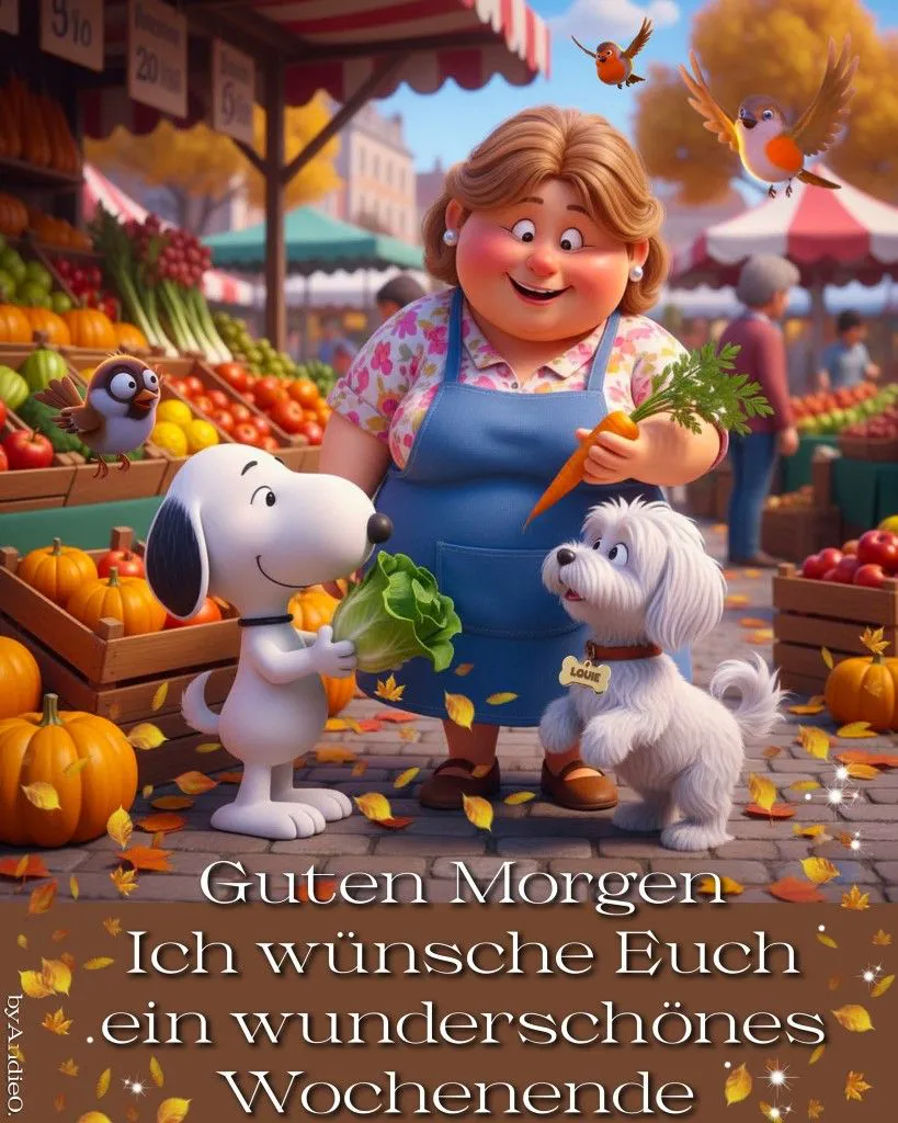 Schönes Wochenende! Herzlicher Gruß vom Marktplatz für deine Liebsten