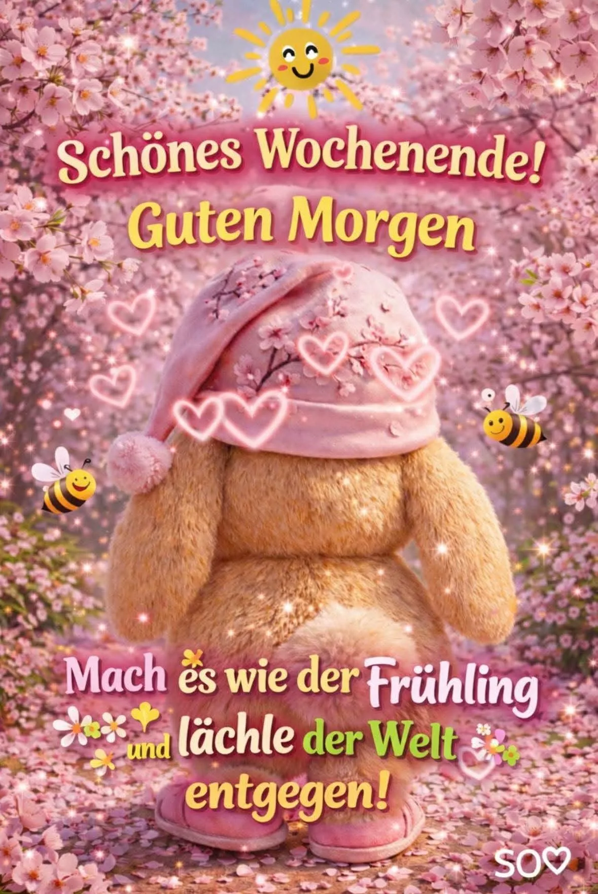Schönes Wochenende: Lass dein Herz lächeln im zauberhaften Frühlingslicht