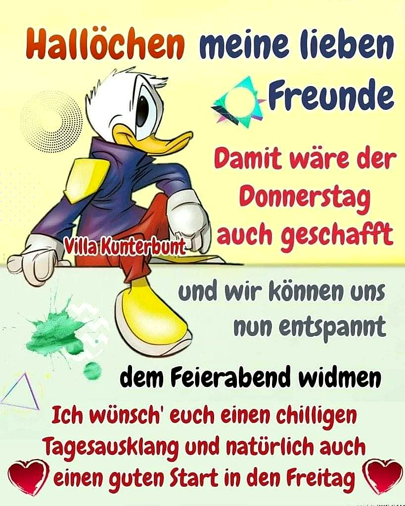 Donnerstag geschafft! Entspannt in den Freitag