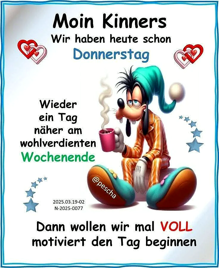 Donnerstag-Gruß: Der Countdown zum Wochenende beginnt!