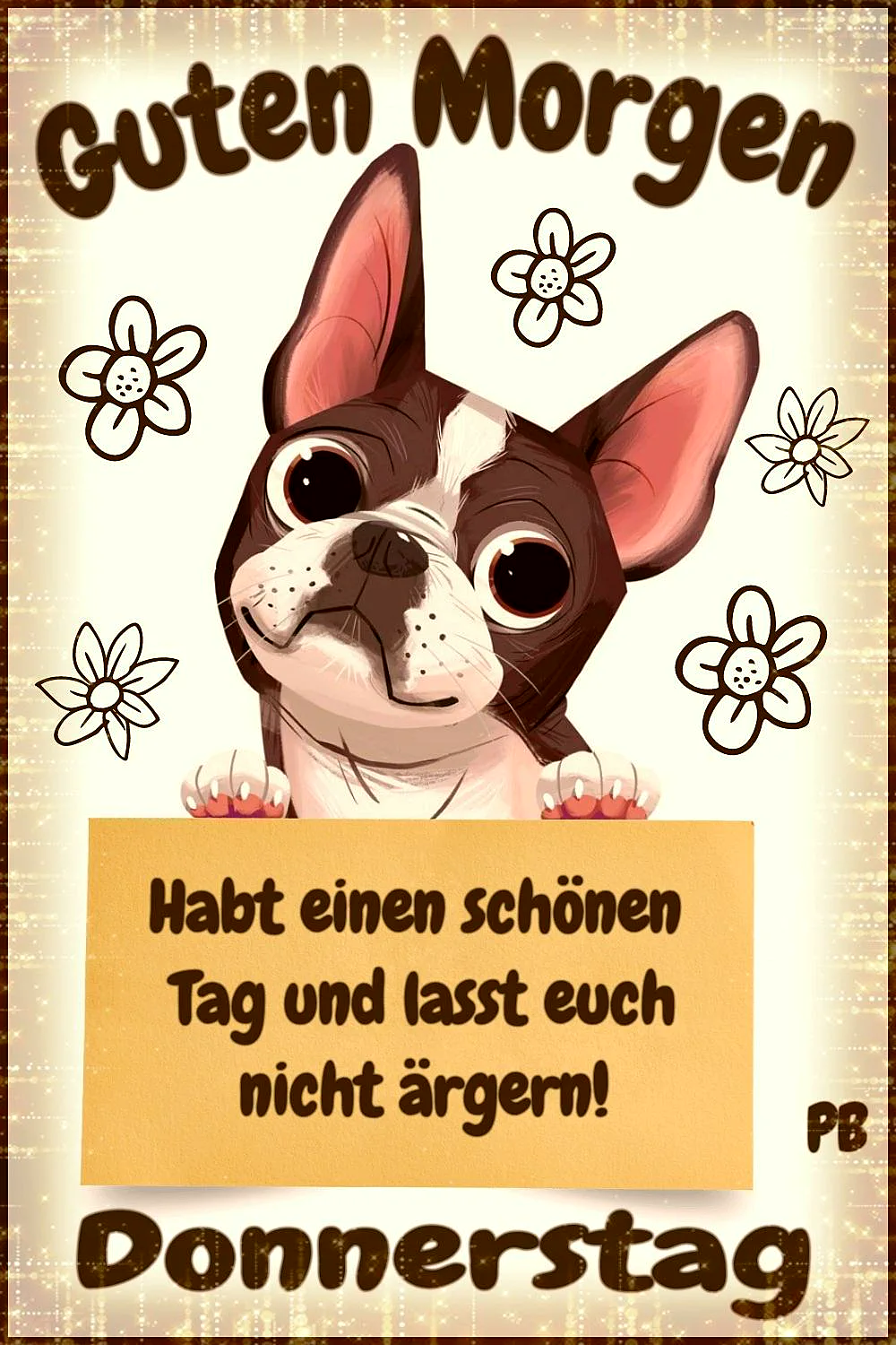 Donnerstag lächeln: Freue dich auf den fast freien Tag mit diesem süßen Gruß!