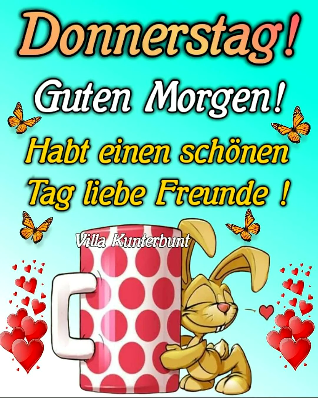 Donnerstag-Morgen: Hase und Kaffee wecken die Vorfreude aufs Wochenende!