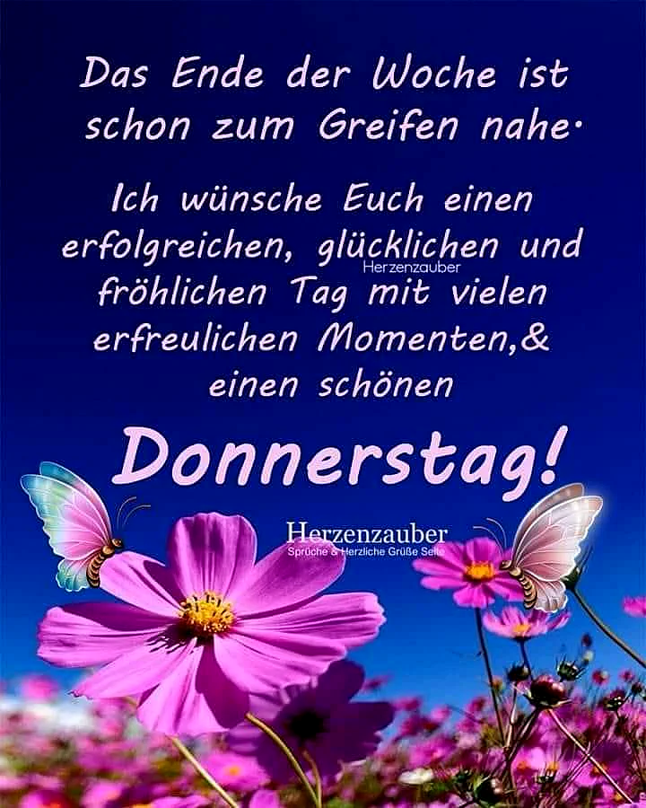 Donnerstag Vorfreude: Dein beflügelnder Gruß zum fast erreichten Wochenende