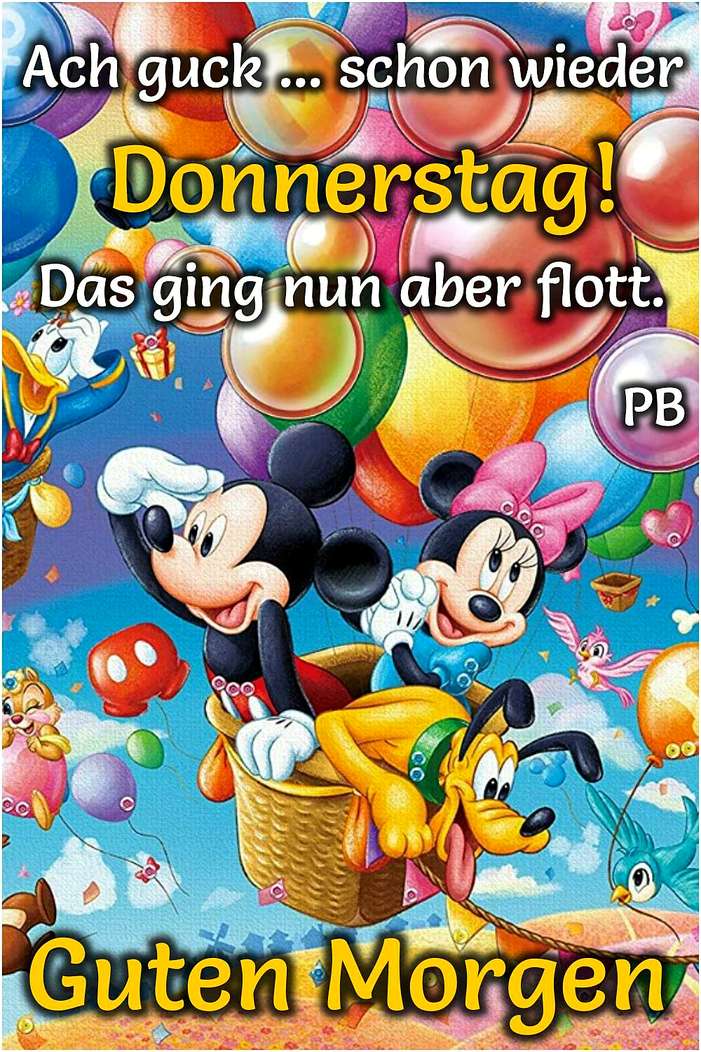 Donnerstag Vorfreude: Fast Wochenende! Disney Grüße zum Teilen