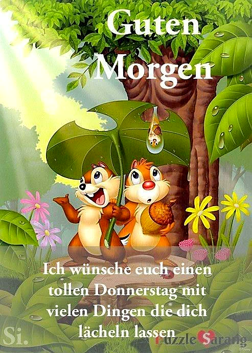 Donnerstags-Glückwunsch: Zwei freche Eichhörnchen wünschen dir einen tollen Tag!