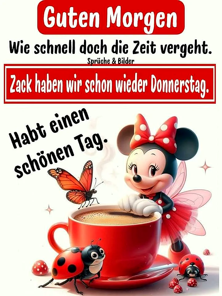 Donnerstagsgruß mit Minnie Mouse: Schon wieder Donnerstag!