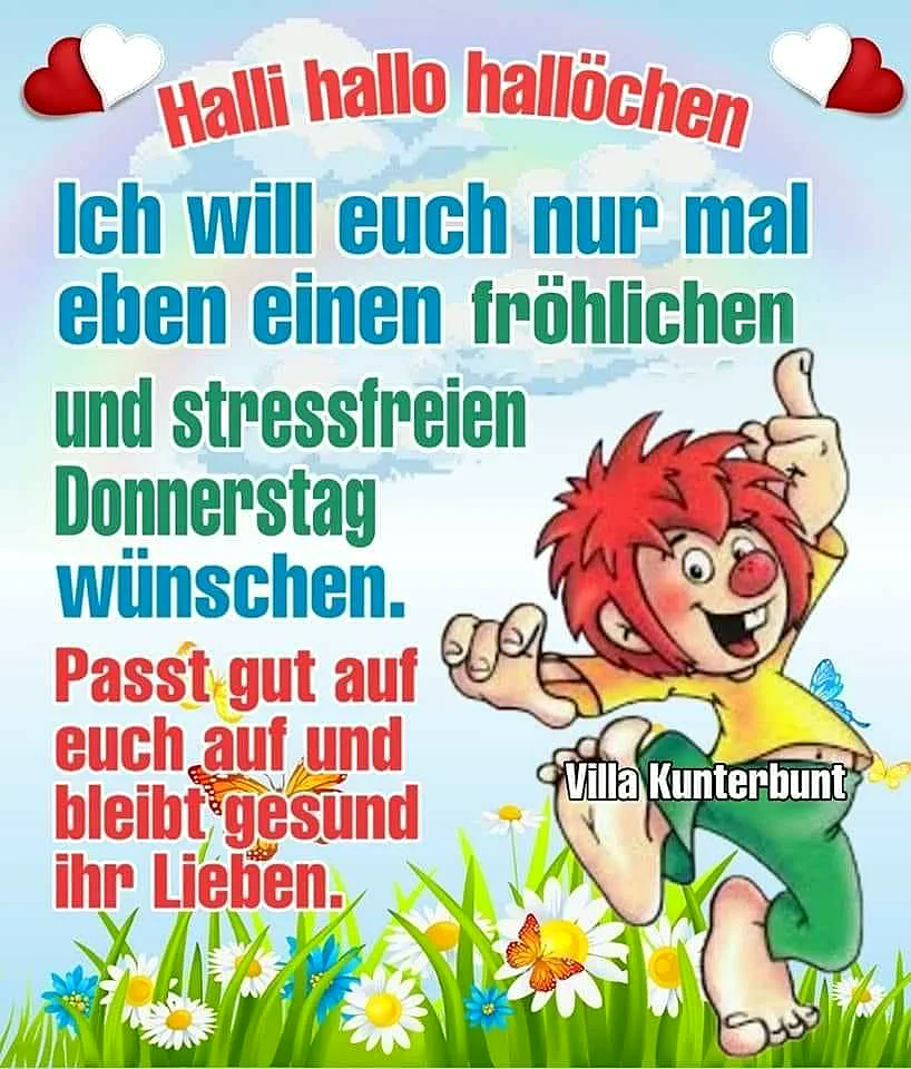 Fröhlicher Donnerstagswunsch - Bleib gesund und stressfrei!