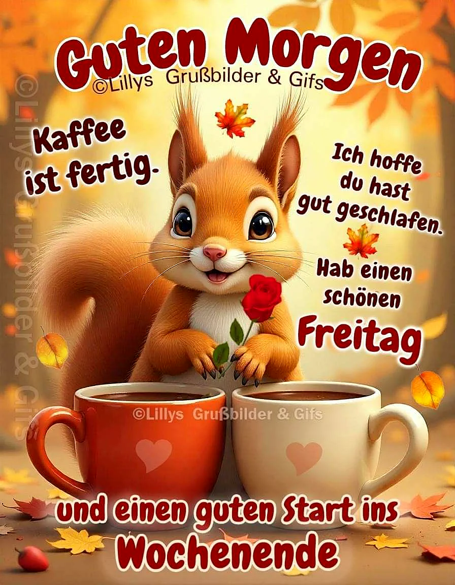 Guten Morgen! Kaffee ist fertig - Schönen Freitag und Wochenende