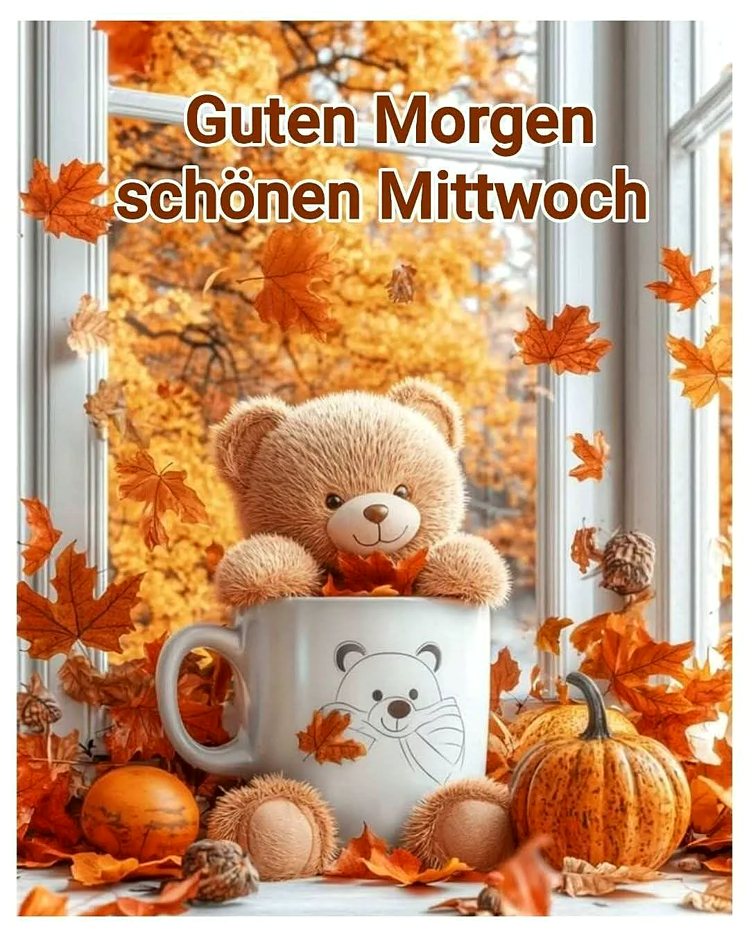 Herbstlicher Mittwochsgruß: Bär und Herbstzauber
