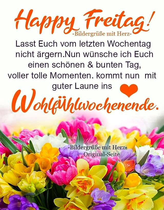 Herzliche Freitag-Grüße: Bunte Blüten als Start ins Wohlfühlwochenende