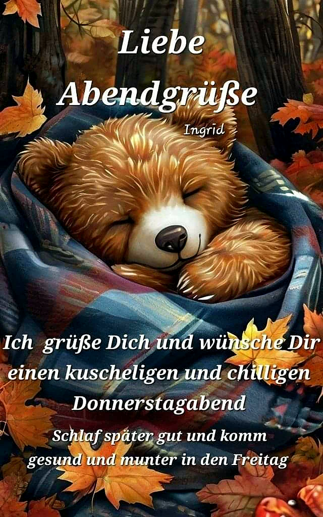 Liebevolle Donnerstagabend Grüße - Kuscheliger Abend