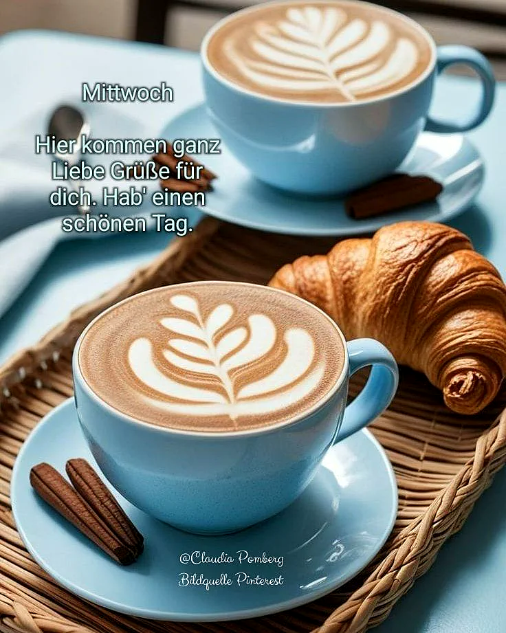 Mittwoch: Halte durch! Ein lieber Kaffee-Gruß für deine Wochenmitte