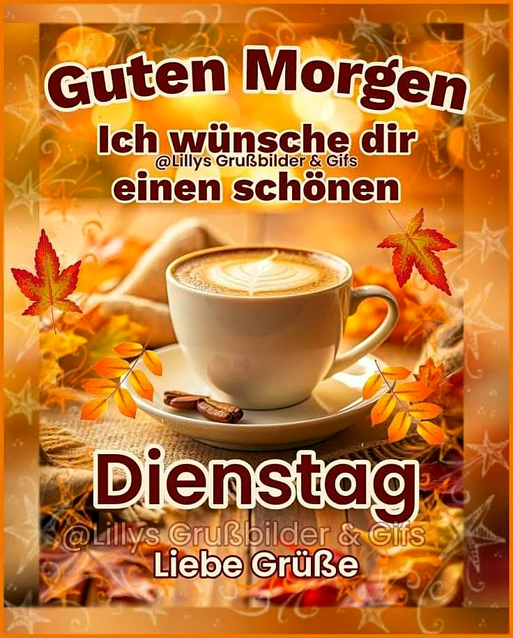 Schönen Dienstagmorgen - Ruhe und Wärme in einer Tasse Kaffee