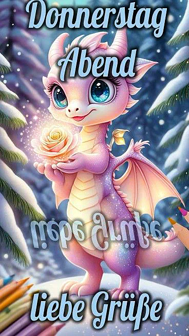 Schönen Donnerstag Abend: Ein Drache bringt dir Liebe und Wärme
