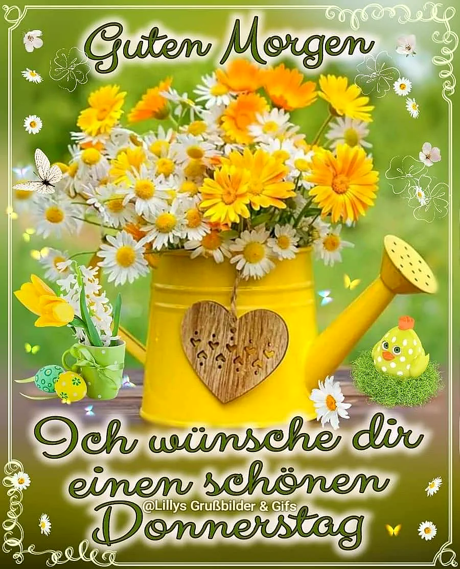 Schönen Donnerstag Bilder - Guten Morgen Grüße mit Blumen