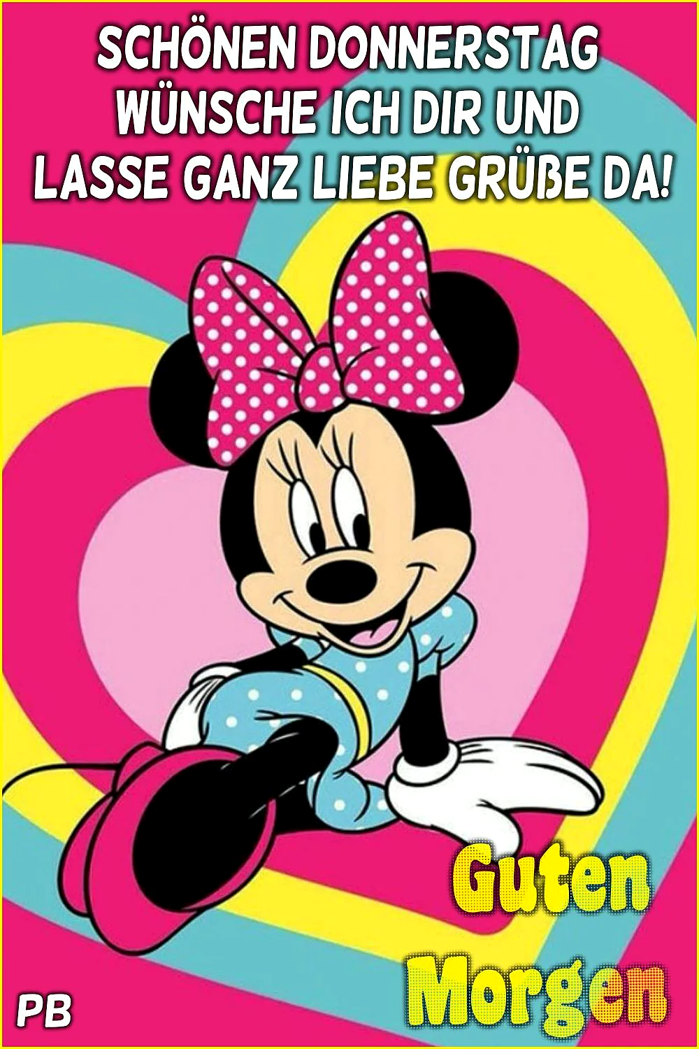 Schönen Donnerstag Bilder - Minnie Maus wünscht dir einen tollen Tag