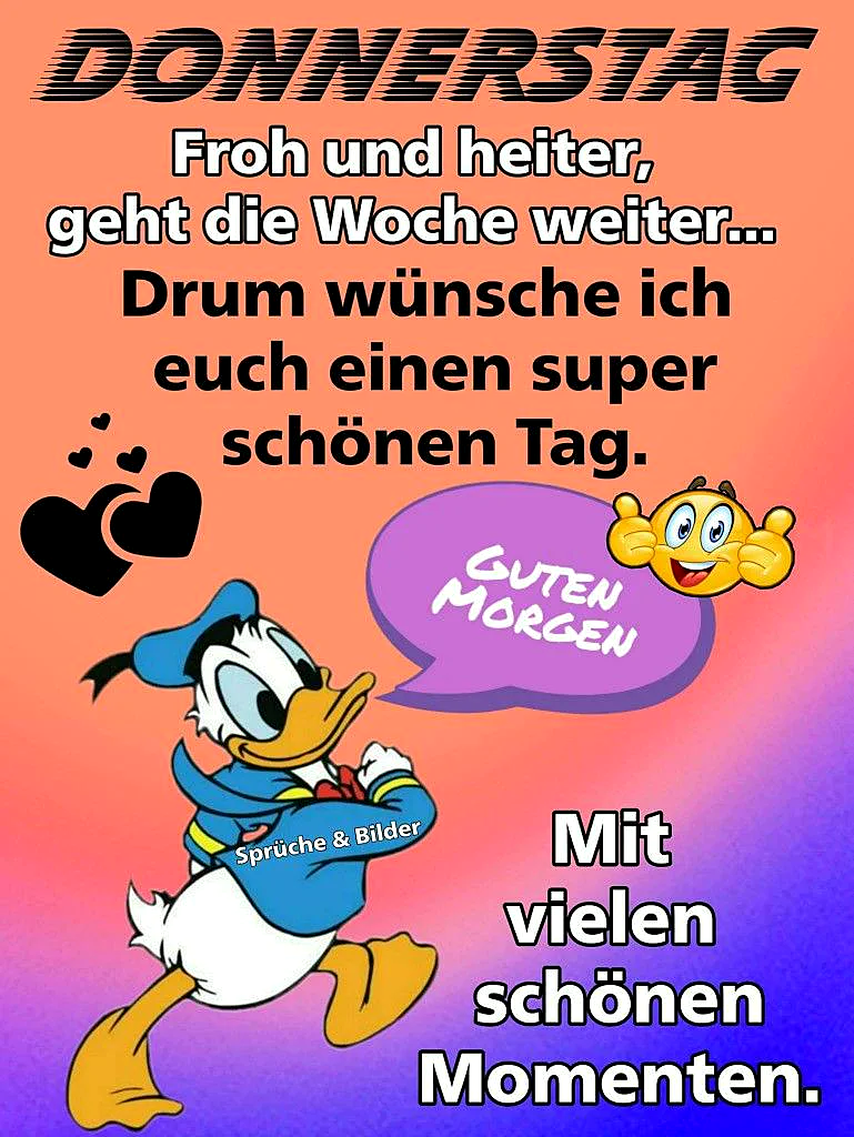 Schönen Donnerstag! Frohe Grüße für einen super Tag