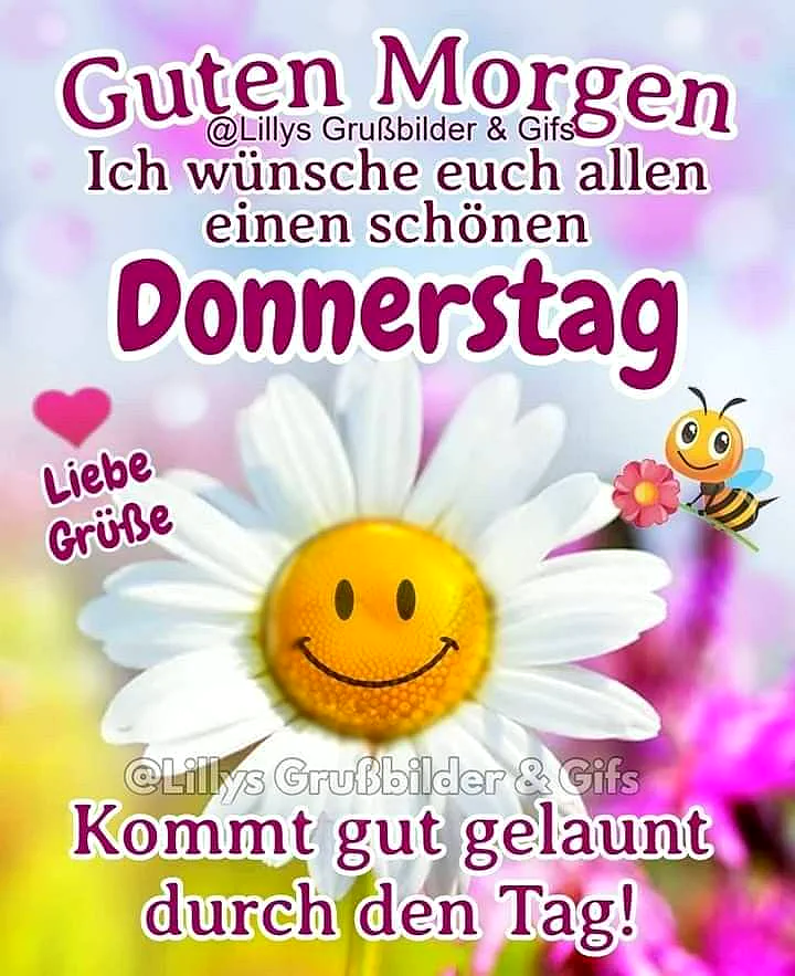 Schönen Donnerstag! Guten Morgen Grüße mit Freude