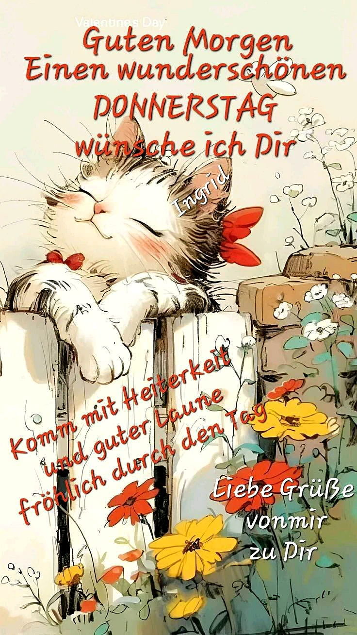 Schönen Donnerstag! Guten Morgen mit fröhlichen Grüßen