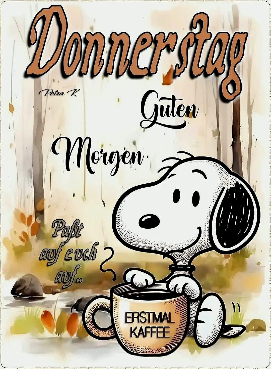 Schönen Donnerstag! Guten Morgen mit Snoopy