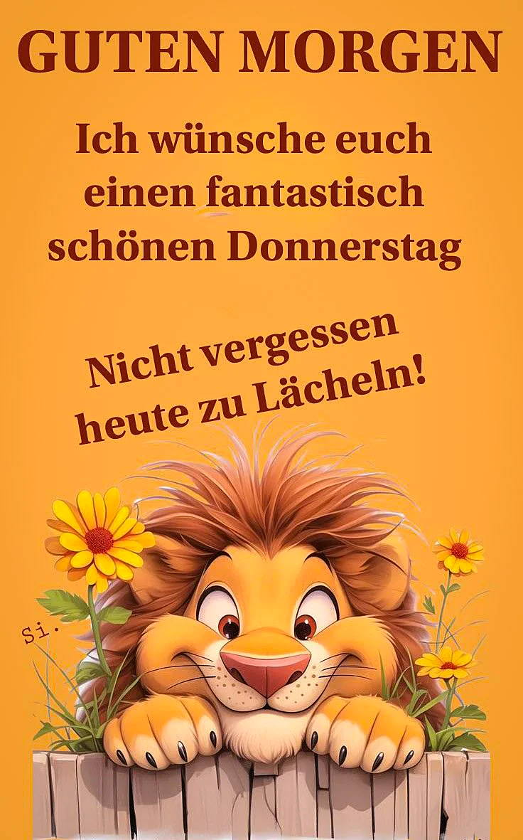 Schönen Donnerstag! Lächle auf und starte den Tag